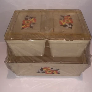Lot New Unopened Set 3 Vintage Sterilite Plastic Storage Container W Lids NOS - Picture 1 of 7