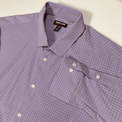 Kirkland Signature Sport Long Sleeve Button Up Shirt Men's 2XL Purple Stretch - Image 1 of 4