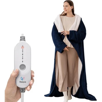 Wearable Heated Blanket Full Body Coverage 5 Heat Levels Machine Washable New - Image 1 of 4