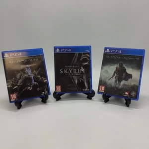 Playstation 4 Middle Earth Shadow of Morder/War + Elder Scrolls V with Cases - Picture 1 of 15