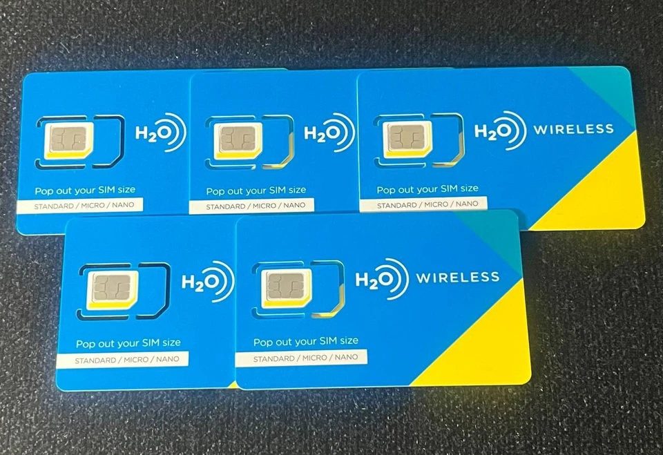5 tarjetas SIM H2O precargadas con plan ilimitado de $20 Foto 1 de 1