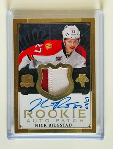 NICK BJUGSTAD THE CUP GOLD ARP AUTO JERSEY PATCH RC /27 ROOKIE 2013-14 - NR - Picture 1 of 2
