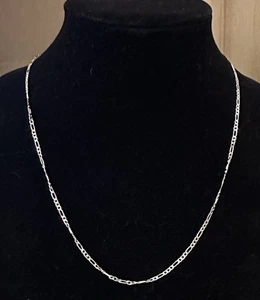 Vintage Sterling Silber 3 mm Figaro 22" Kette - Bild 1 von 6