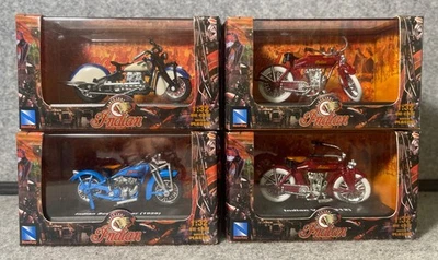Lot (4) New Ray Indian 1/32 Scale Die-Cast & Plastic Motorcycle Models NIB - Image 1 of 3