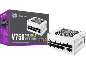 Cooler Master V750 SFX Gold White ATX 3.1 Full Modular SFF Power Supply, 750W - Picture 1 of 5