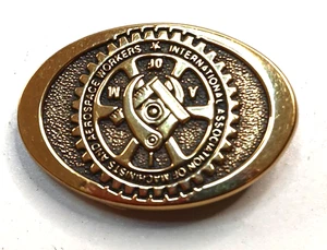 Brass International Association Of Machinist & Aerospace Worker Belt Buckle USA - Picture 1 of 5
