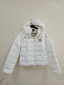 Hollister Giacca Donna Med Bianca Felpa con Cappuccio Outdoor Sherpa Zip Parka Cappotto Giacca  - Foto 1 di 14