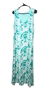 Avenue Body Maxikleid 14/16 grün Batik Boho Hippie Stretch Strand Seitenschlitz - Bild 1 von 11