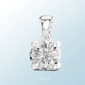 1.00Ct Round Cut IGI Certified Lab Grown Diamond Pendant Necklace 14k White Gold - Bild 1 von 12