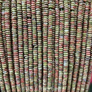 2x5 mm Natürliche Facettierte Unakit Rondelle Scheibe Zwischenring Perlen für Schmuck Herstellung Zum Selbermachen - Bild 1 von 6
