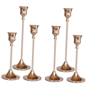 Candlestick Holders Packs Taper Candle Holder for Candlesticks, 6 Rose Gold - Picture 1 of 8