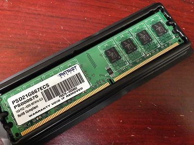 Patriot Memory PSD21G667ECS 1GB  PC2-5300 667MHz  CL5 DDR2 PS000575 - Image 1 of 3