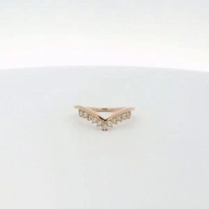 14k Rose Gold Diamond "V" Band Ring - Size 4.5 (C31011891) - Picture 1 of 4