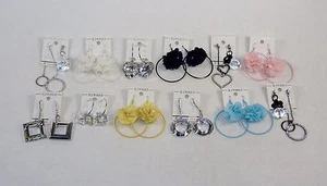 Fashion Jewelry Earrings ~ 12 Pairs, Assorted Colors & Styles ~ Lot #15081401 - Picture 1 of 6