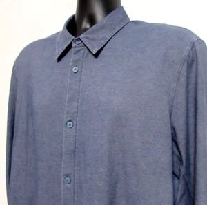 Lululemon Shirt Men XL Blue Chambray Button Front Long Sleeve Classic Stretch - Picture 1 of 12