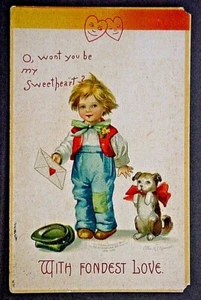 Valentinstag mit liebester Liebe Won’t you be my Sweetheart Junge & Hund KOSTENLOSER VERSAND - Bild 1 von 2