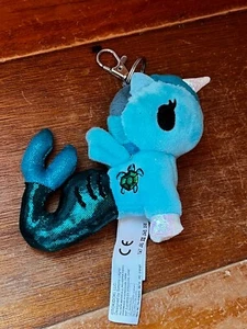 Tokidoki Aqua Blue Plush Iridescent Mermaid Unicorn Stuffed Animal Key Chain Bac - Picture 1 of 6