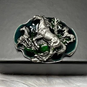 SISKIYOU PEWTER BOLO BUCKLE HORSES CLASP / SLIDE - Picture 1 of 4