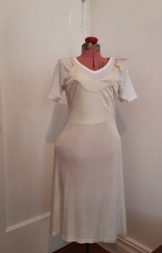 Abito MM6 Maison Margiela crema viscosa con t shirt taglia media