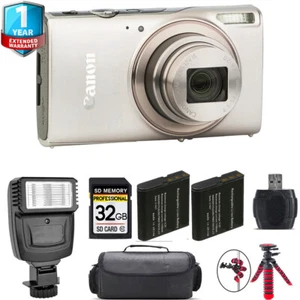 Canon PowerShot IXUS 285 Camera (Silver) + Extra Battery +1 Yr Warranty + 32GB - Picture 1 of 6