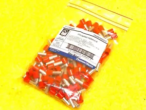 PACK of (100) Thomas & Betts F2043 STA-KON #8 AWG / 10 mm2 RED COVERED FERRULE - Picture 1 of 5