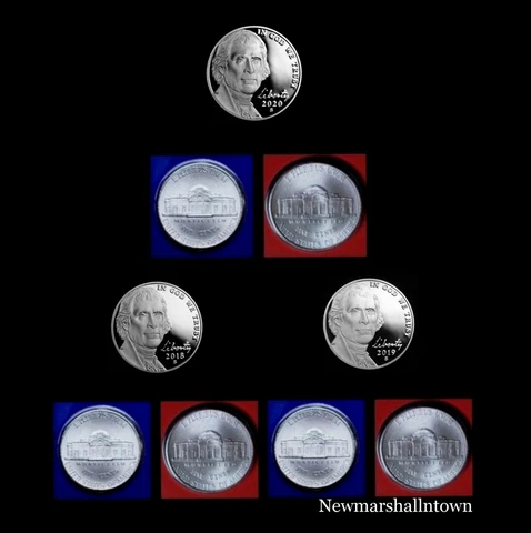 2018 2019 2020 P+D+S Jefferson Nickel Mint Proof Set  Proof + PD from Mint Set Cover