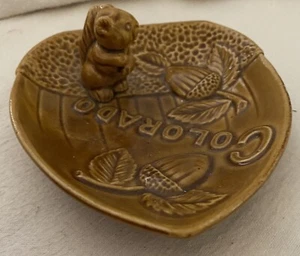 VINTAGE ESTATE FIND Brown Colorado W/Cute Squirrel & Nuts *NUT DISH * ASHTRAY - Picture 1 of 7