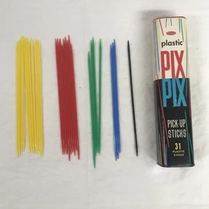 Whitman Plastic Pix Pix Pick Up Sticks 28 Stick Set Vintage 1970s Retro Toy Game - Picture 1 of 4