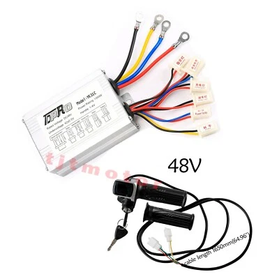 48V 1000W Brush Motor Speed Controller Box + Throttle Grip w LCD Power Indicator - Image 1 of 4