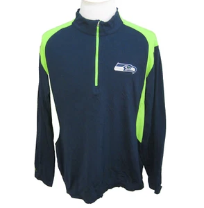 Seattle Seahawks Herren (Größe XL) blau Langarm sportlich 1/4 Zip Logo Shirt NFL - Bild 1 von 5