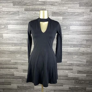 HOLLISTER Schlüsselloch vorne Langarm Stretch schwarz Skaterkleid Mädchen Gr. M - Bild 1 von 12