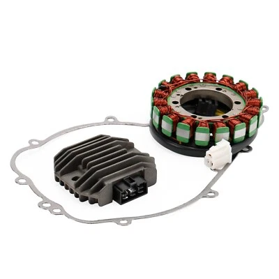 Regulador de estator rectificador y junta para Kawasaki KLR 650 KLR650E 2008 2009 2010 Foto 1 de 4
