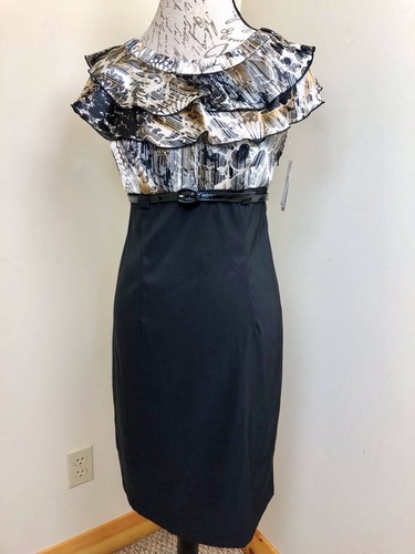 Abito da donna ALYX taglia 8 nuovo con etichette taglia cocktail NERO con cintura splendido collo!