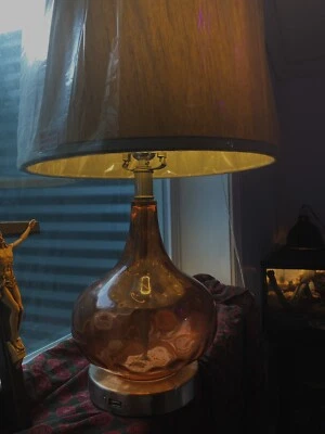 Amber Glass USB Lamp - Image 1 of 2