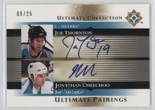 2005 Ultimate Collection Pairings /25 Jonathan Cheechoo Joe Thornton #UP-TC Auto