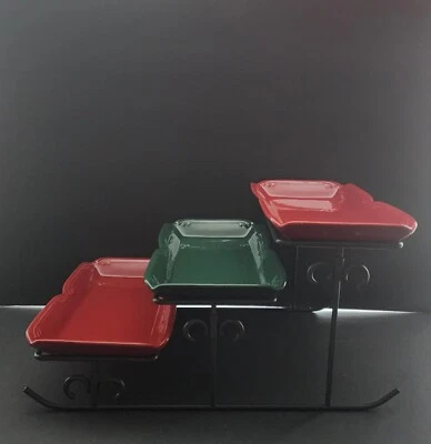 Vintage Pfaltzgraffe Ruby Red and Green 3 Tier Buffet Style Serving Stand w/ Box - Image 1 of 4
