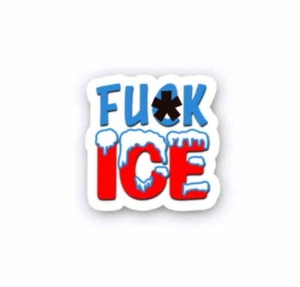 F*CK ICE - Calcomanías Anti TRUMP Pegatinas de vinilo para parachoques PACK DE 5" de ancho - sin asterisco - Imagen 1 de 2
