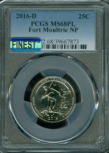 2016 D FORT MOULTRIE PCGS MS68 PL MAC FINEST & MAC SPOTLESS POP 2 RARE . - Picture 1 of 4