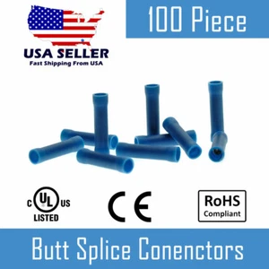 100 piezas conector de engarce de alambre calibre 16-14 vinilo azul latón aislado - Imagen 1 de 4