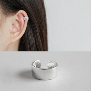 1Pc WIDE BAND 925 Sterling Silver Ear Cuff Wrap Clip On Earring Women F35 - Bild 1 von 4