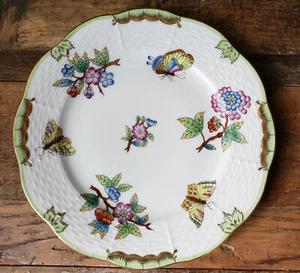 Herend Queen Victoria Green Border Bread Butter Plate 6 1/2" 516 1/2 - Picture 1 of 3