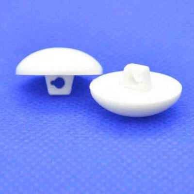 WHITE DOMED MUSHROOM SHANK BUTTONS 15mm 18mm 20mm  - Image 1 of 2