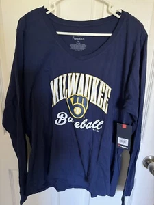 Fanatics Men’s Milwaukee Brewers Baseball Long Sleeve T-Shirt Size 2XL - Picture 1 of 5