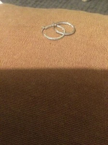 Einzigartige Sterling Silber doppellagige Creolen mit CZ - Bild 1 von 4