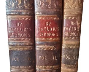 JEREMY TAYLOR (Chaplain to KING CHARLES I) - BIBLE DISCOURSES - 3 Vols -1807 /FB - Picture 1 of 24