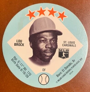 1978 MSA Discs - Big T/Tastee-Freez #6 Lou Brock St Louis Cardinals - Picture 1 of 2