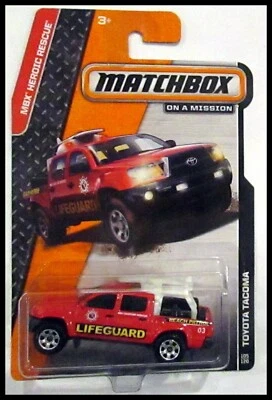 Красный спичечный коробок Toyota Tacoma LIFEGUARD пляжный патрульный грузовик 105/120 2014 - Изображение 1 из 2