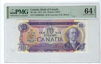 Canada 10 Dollars 1971 BC-49c PMG EPQ 64 - Image 1 of 2
