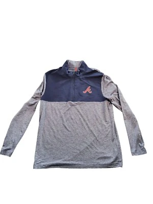 Atlanta Braves Half Zip Pullover Men Sz M MLB Fanatics Iconic Marble Sportswear - Image 1 of 4
