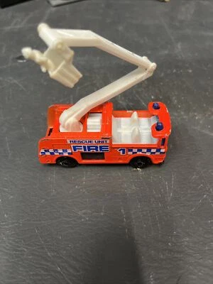 1981 Fire Rescue Unit Orange Matchbox Loose Diecast 1:64   Used - Image 1 of 3